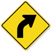 Right Curve Symbol   Traffic Sign