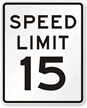 Black on White Speed Limit Sign