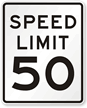 Speed Limit 50 For Traffic Sign