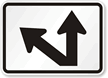 Straight Thru Angled Left Arrow Route Marker Sign