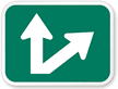 Straight Thru Angled Right Arrow Traffic Sign Symbol