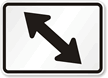 Two-Direction Left Arrow Route Marker Sign Symbol