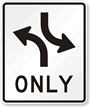Two Way Left Turn Only (Symbol) Traffic Sign