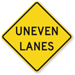 Uneven Lanes - Traffic Sign