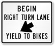 Begin Right Turn Lane Road Traffic Sign Symbol
