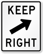 Keep Right Road (Symbol) Traffic Sign