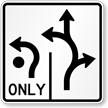 Advance Circular Intersection (Roundabout) Lane Control (2 Lanes)   D Style