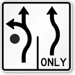 Advance Circular Intersection (Roundabout) Lane Control (2 Lanes)   E Style