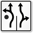 Advance Circular Intersection (Roundabout) Lane Control (2 Lanes)   F Style