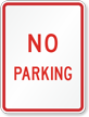 Red No Parking Traffic Sign