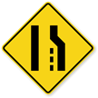 Right Lane Ends (Symbol)   Traffic Sign