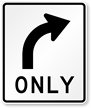 Right Turn Only Regulatory Traffic Sign Symbol