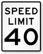 Speed Limit 40 For Road Traffic Sign