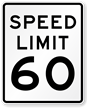 60 Speed Limit Road Traffic Sign