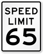 65 Speed Limit Sign