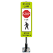 State Law Pedestrians Stop Road Traffic Sign and FlexPost Kit