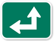 Straight Thru Left Arrow (Symbol) Traffic Sign