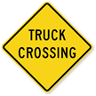 Truck Crossing   Road Warning Sign