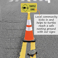 Turtle crossing signs