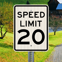 Speed Limit 20 MPH Sign