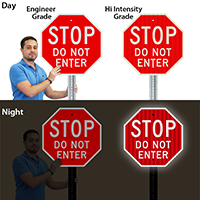 Stop Do Not Enter Reflective Aluminum STOP Signs