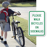 Campus Safety Signage - Walk Your Bike
