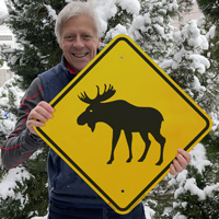 Moose crossing symbol sign