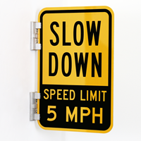 Double-Sided Slow Down Sign
