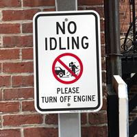 No Idling Please Turn Off Engine Signs
