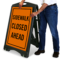 Sidewalk Closed Ahead A-Frame Portable Sidewalk Sign