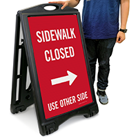 Sidewalk Closed Use Other Side Sign