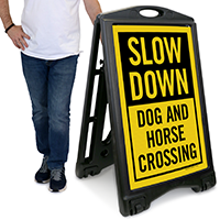 Dog And Horse Crossing Sign