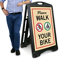 Please Walk Your Bike Sign