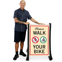 Please Walk Your Bike Sidewalk Sign