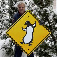 Dancing penguin sign