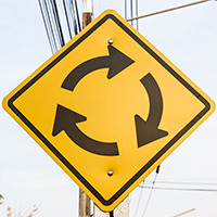 Clockwise Intersection Symbol Sign