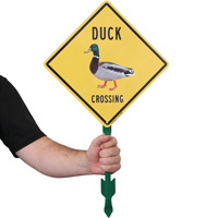 Mallard duck crossing sign