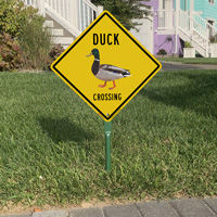 Mallard Symbol Duck Crossing Alert Sign
