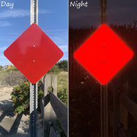 Red end of roadway object marker sign