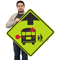 School Bus Stop Ahead - Traffic Signs