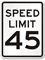 Speed Limit 45 MPH Aluminum Speed Limit Sign