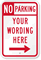 Customizable No Parking Sign with Right Arrow