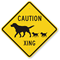 Caution Xing with Dog crossing Sign