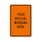 Customizable Vertical Orange & Black Template Parking Sign