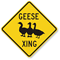 Geese Xing with Graphic Crossing Sign