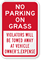 No Parking On Grass Sign