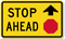 Stop Ahead Sign with Symbol