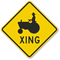 Xing With Tractor Graphic Sign