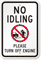 No Idling Please Turn Off Engine Sign
