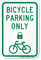 Bicycle Parking Only Sign with Lock Symbol